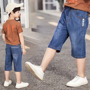 Zomer Jongens shorts Dennim Katoen Kids Capri Broek Casual Kinderen Cropped Jean Broek Jongen Tiener Zachte Doek Height100-160cm