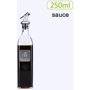 1Pc 250Ml Keukengerei Glas Olie Kan Azijn Fles Kruiderij Fles Glazen Fles Olie Glas Saus Fles