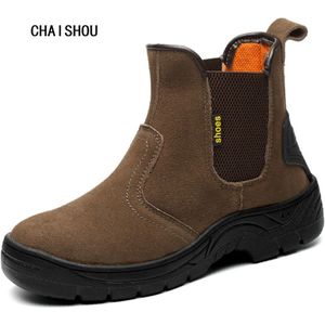 Mannen Plus Size Veiligheid Laarzen Stalen Neus Werkschoenen Mannen Outdoor Anti-slip Staal Punctie Proof Constructie schoenen CS-38