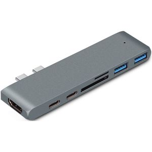 Multifunctionele 7In1 Usb C 3.1 Type C Hub Power Levering Sd Tf Kaartlezer Usb Hub Hoge Snelheid 7Port Usb 3.1 Hub Type C Splitter