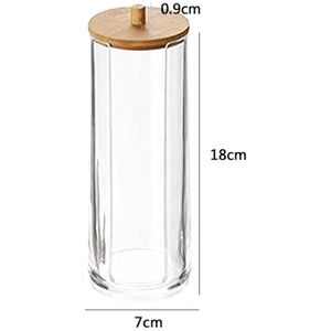 Opbergdoos Voor Wattenstaafjes Staaf Make Wattenschijfje Organizer Cosmetica Sieraden Badkamer Qtip Container Met Bamboe Deksel