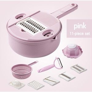 Multifunctionele Roze/Blauw Groenten Cutter Keuken Roestvrij Blade Rasp Ronde Mandoline Slicer Aardappel Slicer Keuken Gadgets