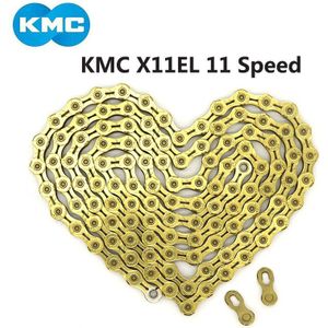 Kmc X11EL 11 S Fietsketting 116L 11 Speed Fietsketting Met Magische Knop Goud Voor Berg/Racefiets fietsonderdelen Gouden Ketting