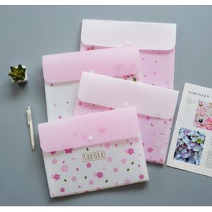 1 Pcs Kawaii 6 Grids Kersenbloesems Sakura Bestandsmap Organisator Doos Papier Houder Document Zakken Uitbreiden Portemonnee Briefpapier