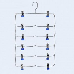 Familie Heavy Duty 6 Tiers Rok Broek Kleerhanger Metalen Opvouwbare Jas Opslag Plank Over Kledingkast Huishouden Organisator