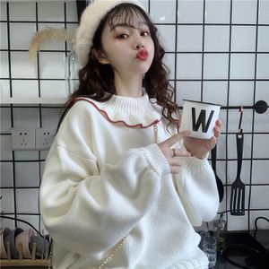 Coltrui Vrouwen Solid Ruches Truien Verdikking Streetwear Eenvoudige Womens Ulzzang Mooie Mode Alle-Wedstrijd Losse Ins