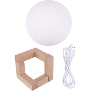 3D Led Dimbare Touch Control Helderheid Usb Opladen Wit Warm Licht Maan Lamp Night Moderne Vloerlamp