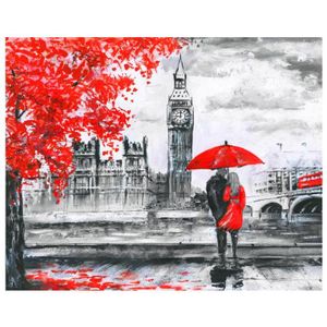 Londen Paar Digitale Olieverfschilderij Van Nummers Canvas Muur Foto Diy Hand Geschilderd Geen Kader Home Decor Voor Volwassenen Beginner