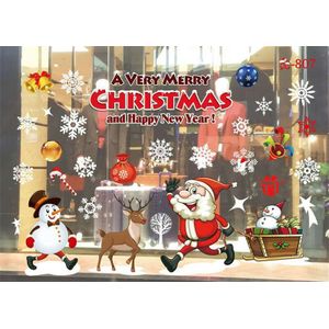 Jaar Kerst Home Decor Muur Stickerwindow Sticker Sneeuwvlok Santa Raamstickers Kerst Muurstickers Voor Kinderen Kamers