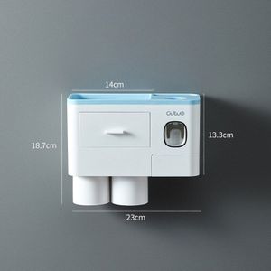 Magnetische Adsorptie Tandenborstelhouder Automatische Tandpasta Dispenser Plastic Cup Wall Mount Opbergrek Badkamer Accessoires