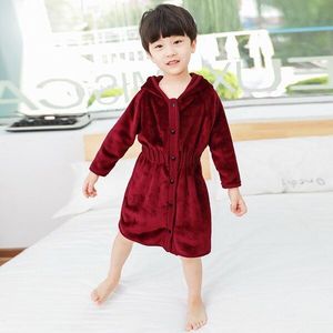 Kinderen Pyjama Flanel Gewaden Voor Baby Jongens Meisjes Dwarsliggers Thuis Kleding Badjas kinderen Mantel Badhanddoek Voor 2 3 4 5 6 7Age