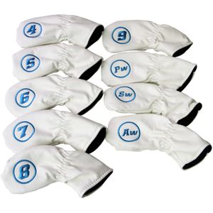9Pcs Deluxe Pu Leer Golf Club Iron Head Covers 4-SW Irons Proctor Handschoenen