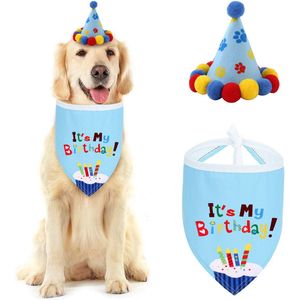 2 Stks/set Hond Verjaardag Bandana Sjaal Met Kegel Hoed Pet Feestartikelen Geweldig Idee Om Jurk Up Uw Hond voor Verjaardag