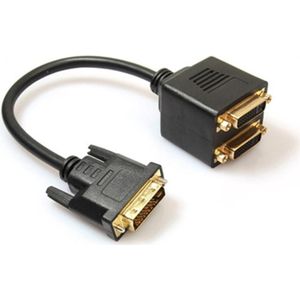 Dvi Splitter Adapter DVI-D Male Naar Dual 2 DVI-I Vrouwelijke Video Y Splitter Kabel Adapter Kabel