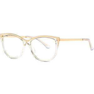 Mode Vrouwen Brillen Frame Cat Eye Volledige Velg Plastic Front Rim Alloy Temple Arms Anti-Kras Coating Vrouwelijke Bril frame