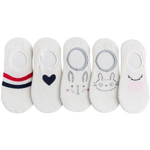 1 Paar Cartoon Kat Vos Sokken Leuke Animal Print Vrouwen Sokken Zomer Grappige Korte Enkelsokken Dames Katoenen Sok Meisjes c0161