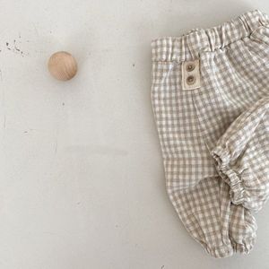 2022 Lente Zomer Baby Losse Plaid Broek Katoenen Baby Jongen Casual Broek Mode Meisjes Harembroek Peuter Baby Kleding
