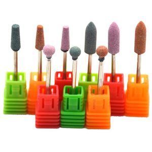 MAOHANG 9 stks/partij Keramische Steen Nail Boren Nail Art Gereedschap Elektrische Manicure Machine Accessoires Cutter Nagelvijlen