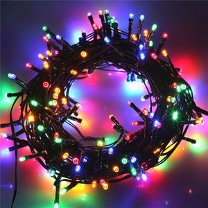 10M 100 Led Kerst String Light Zwarte Draad Fairy String Light Outdoor Garland Voor Wedding Party