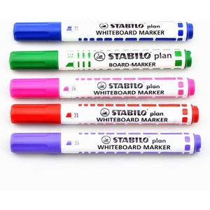 6 Stks/partij Stabilo 641 Whiteboard Pen 2.5Mm-3.5Mm Ronde Kop Niet Giftig Herhaalde Vullen Niet te Drogen Whiteboard Marker