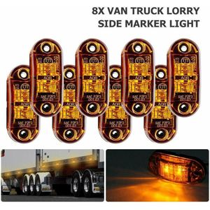 8x12/24 V Trailer LED Light Car Side Marker Light Indicator Truck Auto Van Bus Amber Trailers lamp
