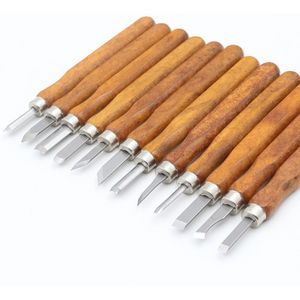 Top Selling 12 Pcs Carving Graveren Handje Cutter Set Voor Hout Rubber Gum Klei Pompoen En Linoleum Blokken