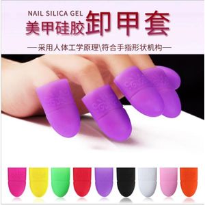5 Stks/set Siliconen Nail Art Losweken Vinger Cap Clip Uv Gel Polish Remover Tips Vrouw Herbruikbare Polish Remover Wrap gereedschap