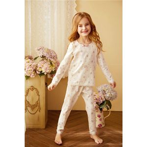 Kinderen Meisje Bloemen Pajama Sets.Vintage Peuter Kid 'S Pyjama Set Nachtkleding. Koninklijke Stijl Kinderkleding Basic Home Outfit