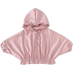 Lente Zomer Baby Meisjes Hooded Zon Bescherming Rits Tops Kinderkleding Jas