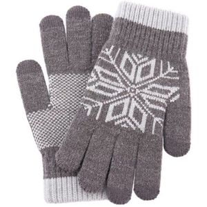 Mannen Vrouwen Winter Knit Jacquard Touchscreen Rijden Handschoen Unisex Wol Print Thicken Stretch Volledige Vinger Warm Fietsen Mitten H64