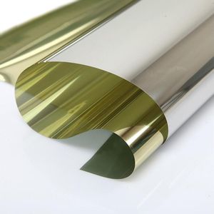 20 ""X10ft (0.5X3 m) 15% Zilver Goud Spiegel Warmte Reflecterende Glas Building Venster Solar Film Tint Vinyl Sticker