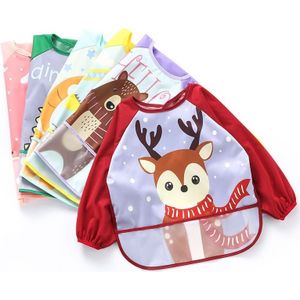 Kerst Baby Bandana Slabbetjes Waterdichte Lange Mouw Schort Kinderen Voeden Kiel Slabbetjes Burp Kleding Zachte Eten Feeding Peuter Slabbetjes