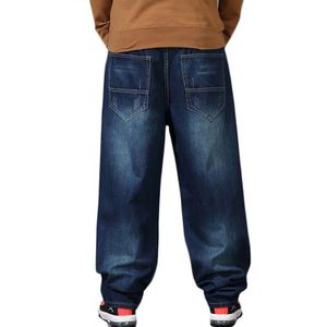 Hip Hop Mannen Blauw Wijde Pijpen Baggy Jeans Streetwear Gebleekte Mens Hiphop Losse Denim Broek Plus Size Man Skateboarder jeans
