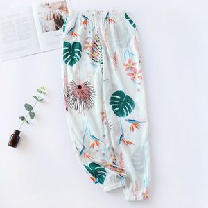 Leggings Vrouwen Slapen Broek Zomer Mosquito Proof Pyjamabroek Losse Viscose Print Elastische Taille Satijn Slaap Bodems