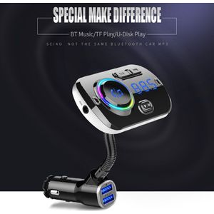 Satonic BC49 Fm-zender Handsfree Car Kit Draadloze MP3 Speler QC3.0 Fast Charger Handsfree Kleurrijke Sfeer Verlichting