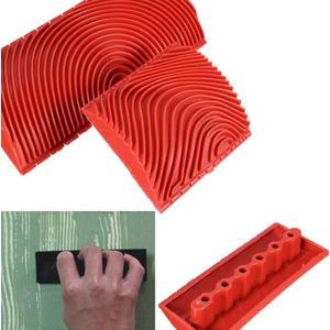 2 Stuks 3 Inch 6 Inch Imitatie Houtnerf Verf Roller Borstel Muurschildering Gereedschap Sets Muur Textuur Art Schilderen tool Set