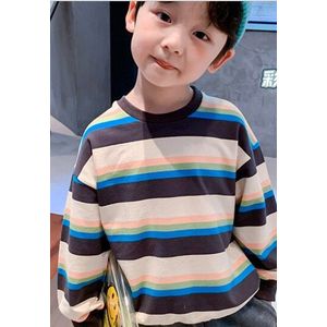 Jongens Herfst Casual Katoenen Gestreepte Lange Mouw Sweatshirts Kids 2 Kleuren Tops Clothings