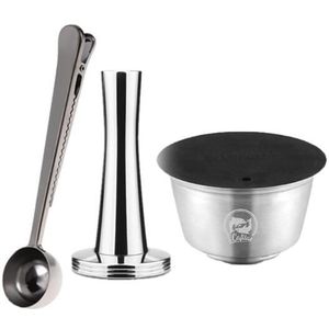 Icafilasstainless Staal Herbruikbare Voor Dolce Gusto Capsule Navulbare Dolci Gusto Filter Koffie Sabotage &amp; Lepel Voor Lumio Machine
