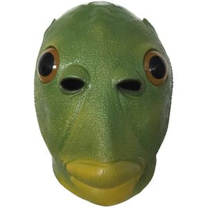 Green Fish Hoofd Masker Halloween Grappig En Lelijke Cosplay Kostuum Masker Volwassen Carnaval Latex Groene Vis Hoofd Benboba Hoofdtooi