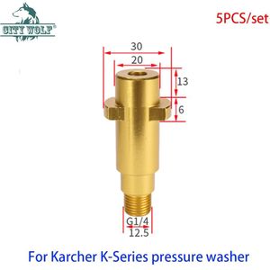 5Pcs Aluminium Adapter Hogedrukreiniger Sneeuw Foam Lance Joint Auto Wasmachine Adapter Verbinding Voor Karcher Lavor Huter Sthile ar