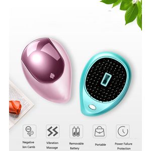 2 stks Draagbare Negatieve Ionen Kam Anti-Statische Elektrische Ionische Haarborstel Straightener Brush Massage Mini Steil Haar Kam