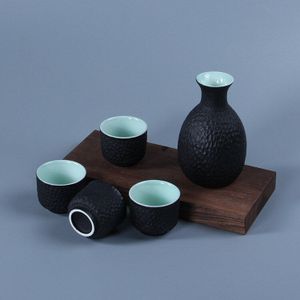 Japanse Stijl Sake Flagon Set Met 4 Wijn Mok Cups Hip Kolven Keramische Ambachten Drank Saka Stoup Wijn Pot Pak fles Voor Alcohol