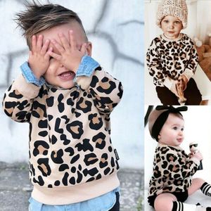 Kids Baby Meisje Jongen Luipaard Print Lange Mouwen Tops Coat Sweatshirts Kleding