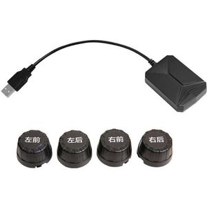 USB Android TPMS Auto Bandenspanning Monitor met 4 Externe Sensoren Monitoring Alarmsysteem 5V Draadloze