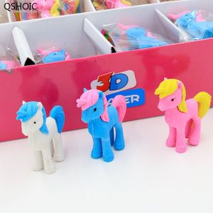 36 stk/partij Creatieve Cartoon Paard Eenhoorn Rubber Gum/leuke Gum/Briefpapier Voor Kinderen Studenten Speelgoed Gum