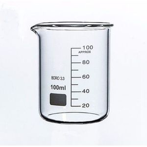 100 Ml Lage Vorm Beker Meten Bekerglas Lab Borosilicate Glaswerk Chemie Leren Briefpapier Laboratorium Benodigdheden