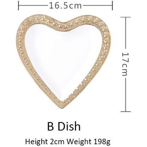 Kleine Hart Vorm Relief Porselein Plaat Kom Handgeschilderd Schotel Keramische Sieraden Schotel Decoratieve Tafel Decoratie Weding