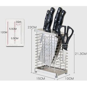 Hollow Dry 304 Roestvrijstalen Messenblok Metalen Multifunctionele Schaar Opbergrek Keukenmes Houder Gebruiksvoorwerpen Accessoires