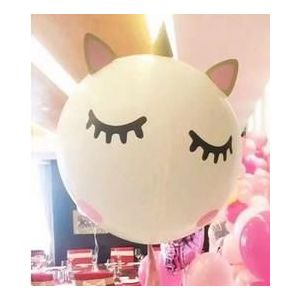 MMQWEC 18/24/36 inch bubble ballon latex ballon DIY eenhoorn oor wimper eye en hoek voor party transparante ballon decoratie