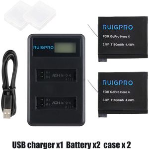 Dual Charger Voor Gopro Hero 4 Ahdbt-401 Slots Batterij Voor Gopro 4 Zwart Zilver Dubbele Usb Opladen Voor Go Pro hero Accessoires